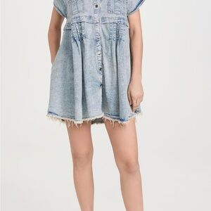 Free People Ronnie Denim Button-Down Dress, size Small